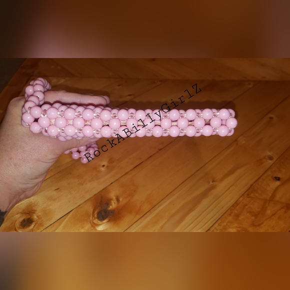 Vintage 1950's Pink Hand Beaded Purse Made by Lady Ellen in British Hong Kong - Picture 11 of 12